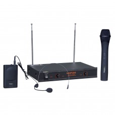 Bevieliai mikrofonai 1 kanalas VHF 170-270MHz su priėmimo stotimi (1 rankinis mikrofonas) Ibiza VHF1H